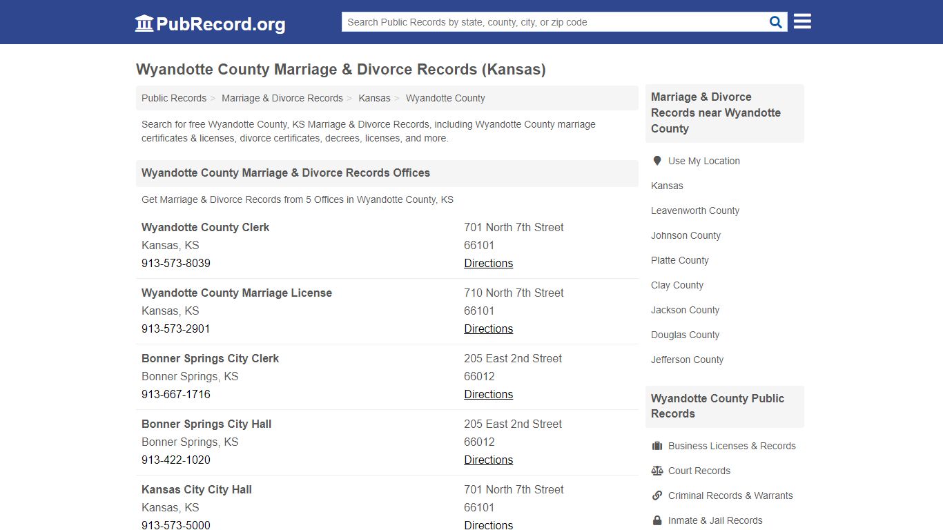 Wyandotte County Marriage & Divorce Records (Kansas)